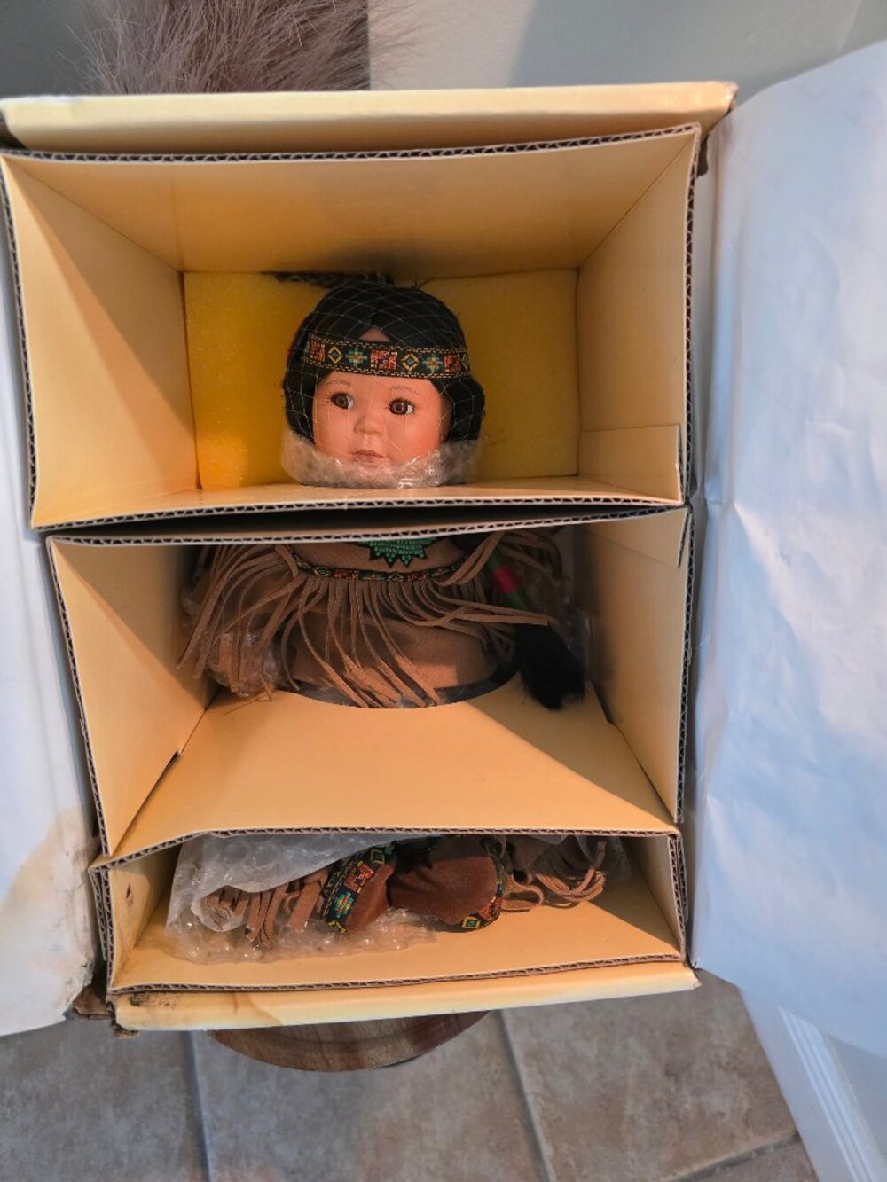 Vintage 1992 Artaffects Gregory Perillo Brave and Free Porcelain Doll Box